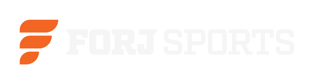FORJ Landscape lockup, white wordmark, on dark